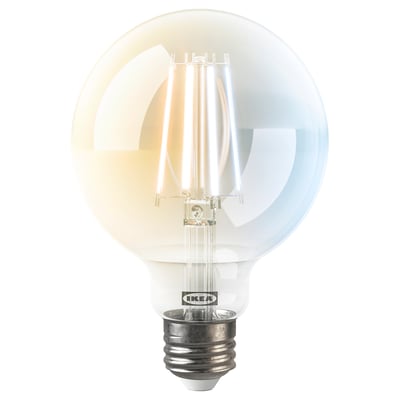 KAJPLATS LED bulb E26 806 lumen, smart white spectrum/clear/globe, 95 mm