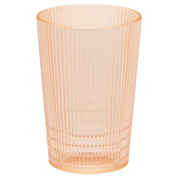 Orange KALLSINNIG glass with ridges, diamond band.