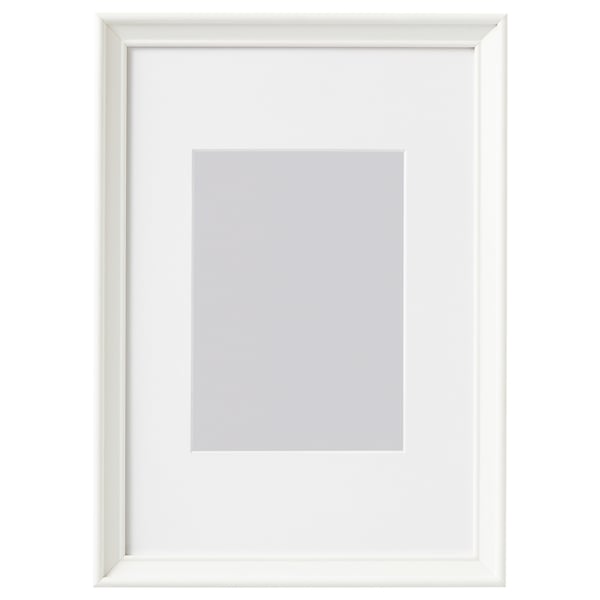 White KNOPPÄNG picture frame with square shape and thin edge.