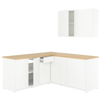 KNOXHULT Corner kitchen, white, 182x183x220 cm