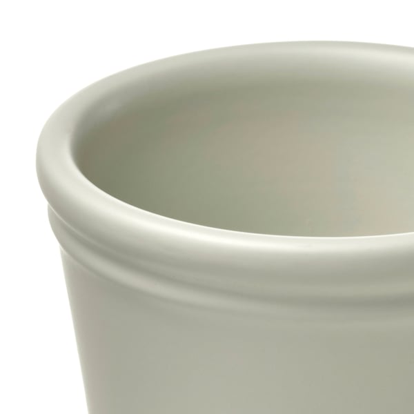 Green pottery, smooth rim.