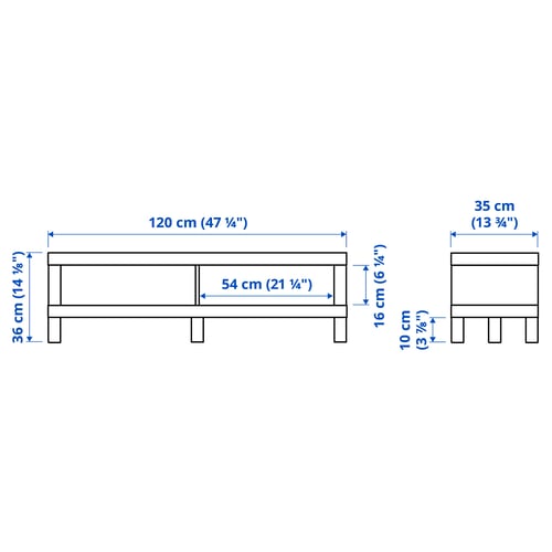 LACK TV bench, black-brown, 120x35x36 cm