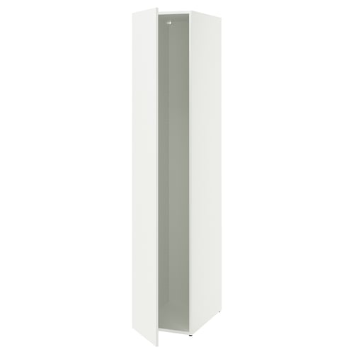 A white LASTARE cabinet. It is tall and rectangular, made of particleboard and fibreboard with a sleek, minimalist design.
