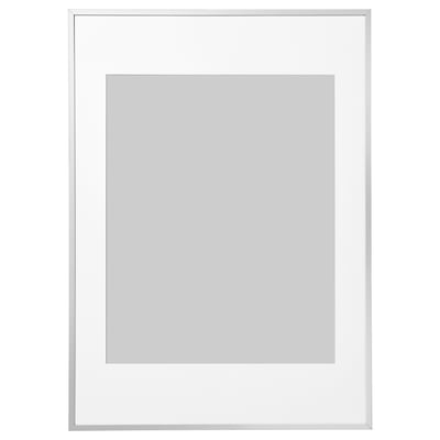 LOMVIKEN silver photo frame, metal edge, rectangle shape, plastic front.