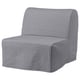 LYCKSELE LÖVÅS grey chair-bed, modern design, fabric cover, foam mattress, transforms into a bed.