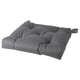 A grey MALINDA chair pad, rectangular, with padded design, made from cotton and polyester, for comfortable seating.