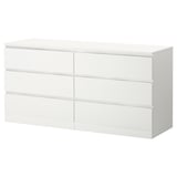 MALM white dresser, 6 drawers