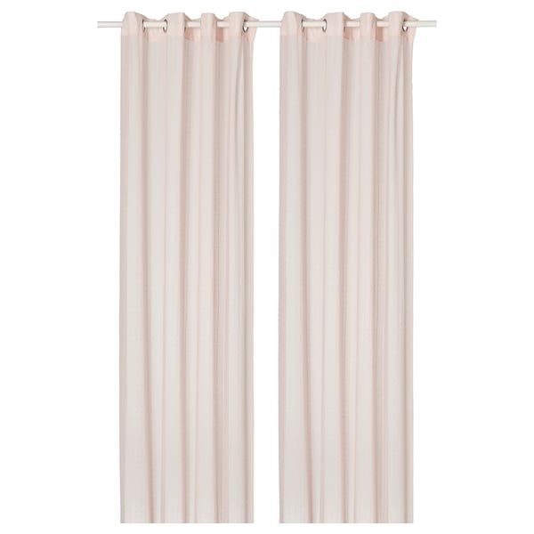 MATILDA Sheer curtains, 1 pair, pale pink/with eyelets, 145x250 cm