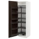 METOD kitchen storage: white cabinet with dark brown pull-out shelves, oak veneer.