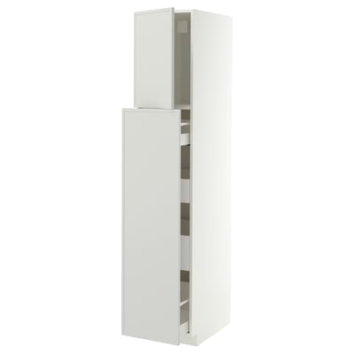 METOD / MAXIMERA Hc w p-o func 1dr/4drw, white/Aspudden light grey, 40x60x200 cm