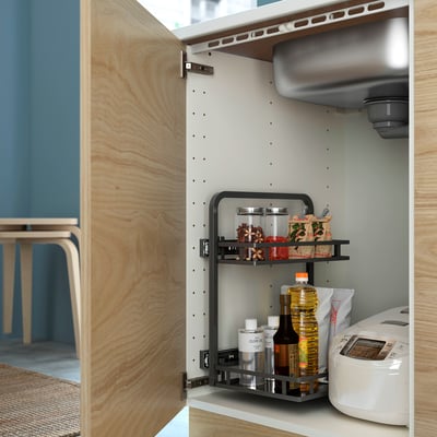 METOD Sink cabinet with organiser, white/Veddinge white, 60x60x80 cm
