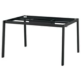 MITTZON metal desk. Black, rectangular. Four legs, minimalist design with central support.