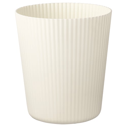 White ribbed modern planter