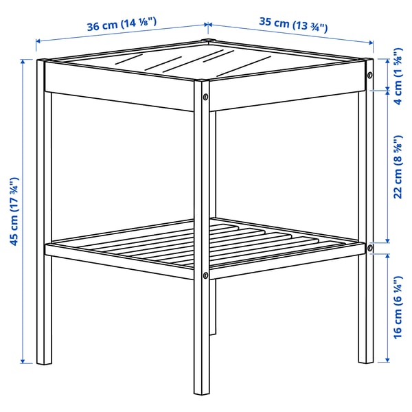 Illustration with measurements for the product: NESNA.
