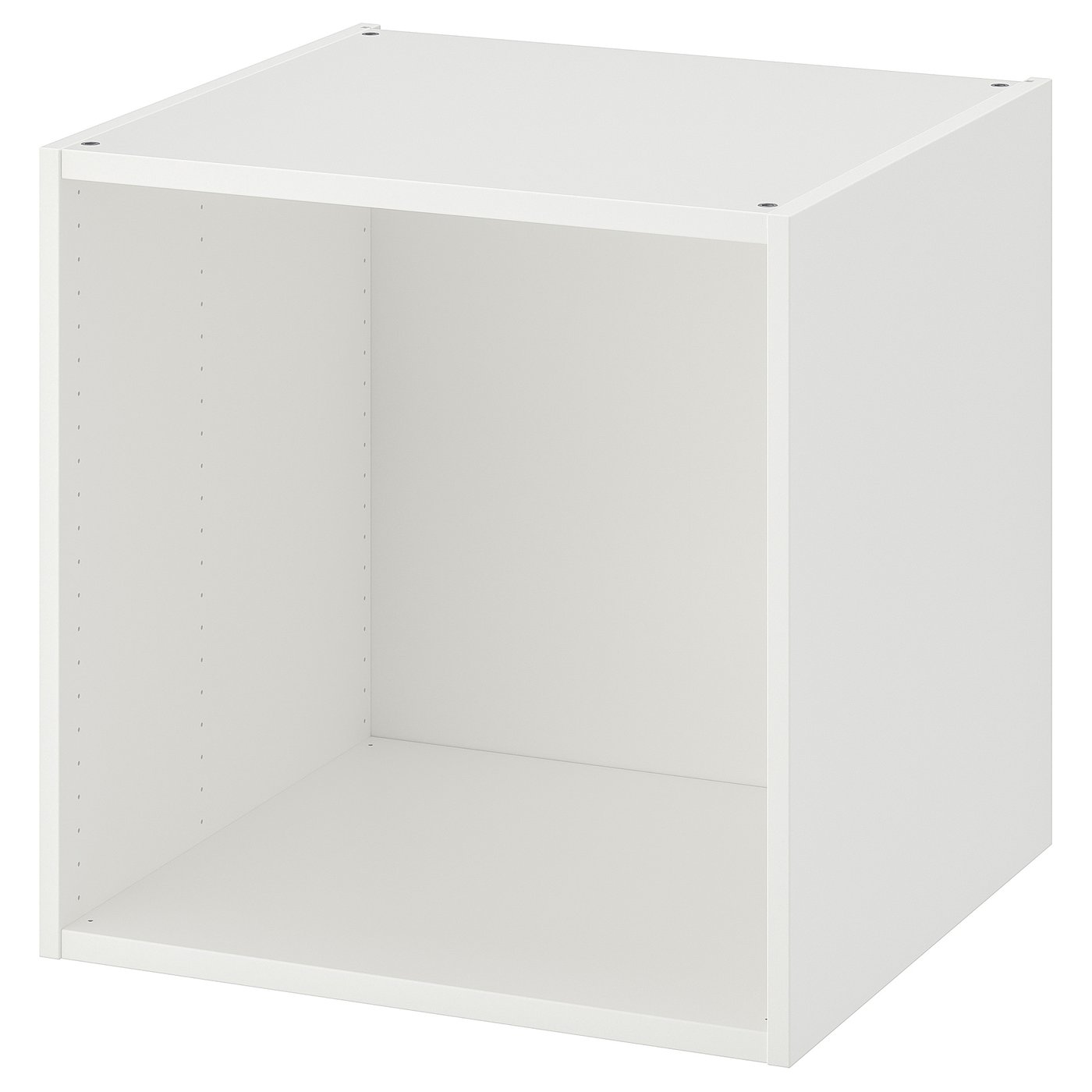 White PLATSA cube storage; minimalist, modular design.