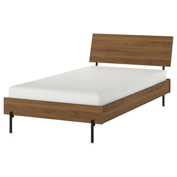 RÅDMANSÖ Bed frame, brown walnut effect, 120x200 cm