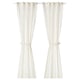 RITVA Curtains with tie-backs, 1 pair, white/with eyelets, 145x250 cm