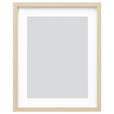 RÖDALM gold photo frame - modern, minimalist design, square shape, light wooden colour, holds 8x10 photo.
