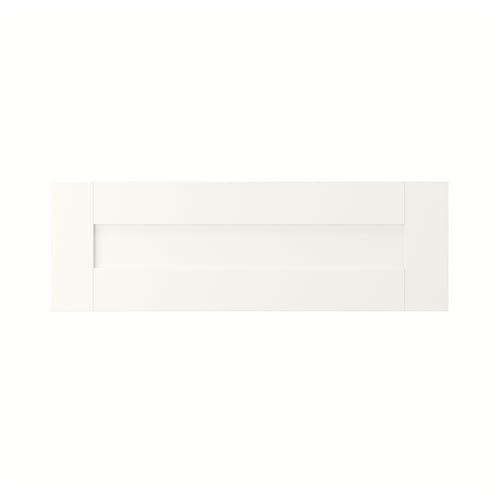 SANNIDAL white drawer front. Modern, rectangular design. Made from paper foil and fiberboard.