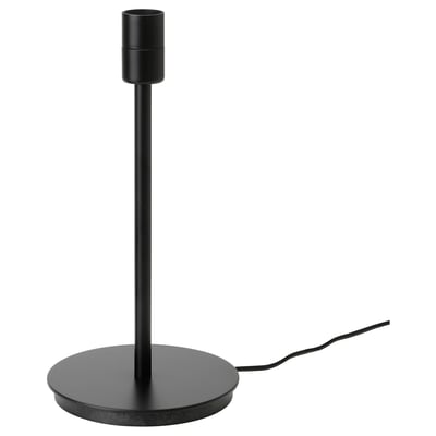 Black modern lamp base, cylindrical shape with round base, minimalist design.