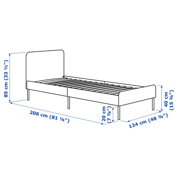 Illustration with measurements for the product: SLATTUM.