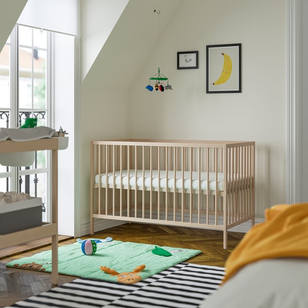 SNIGLAR Cot, birch, 60x120 cm