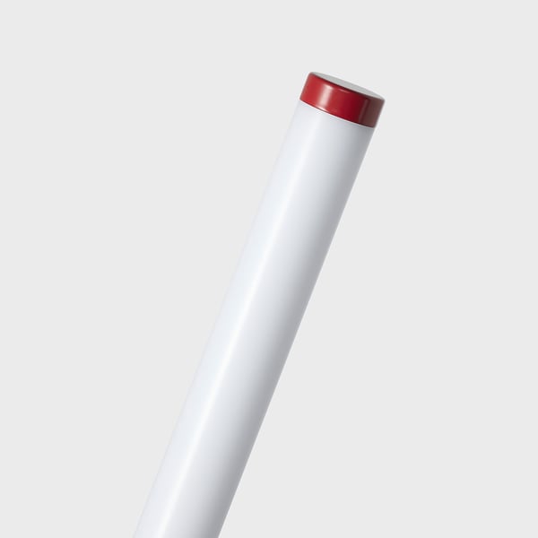Elegant white lamp base, top red detail, high-quality design.