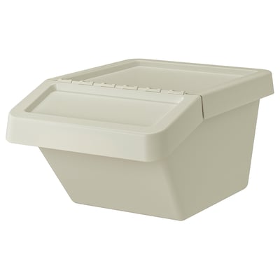White SORTERA recycle bin, 50% recycled, foldable lid, rectangular.
