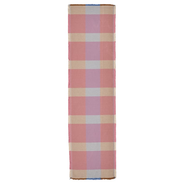 STRANDFLOKA table runner, multi-colored plaid, rectangular, 100% cotton.