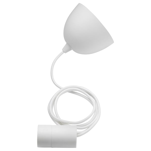 White SUNNEBY lamp cord set, sleek design with adjustable fabric cord for diy lamps.