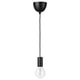 SUNNEBY black pendant lamp with clear bulb.