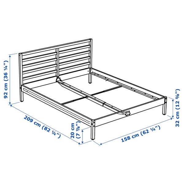 Illustration with measurements for the product: TARVA.