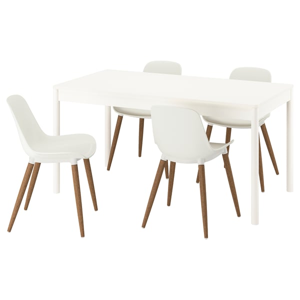 TONSTAD Table and 4 chairs, off-white/white, 150x80 cm