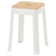 A TRÄNNÖ stool in white with a light wood seat, designed for versatility and durability.