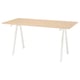 TROTTEN Desk, ash effect/white, 160x80 cm