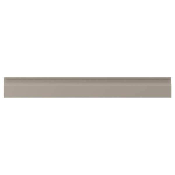 UPPLÖV beige kitchen panel, rectangular, matte, chamfered edges, integrated handle.