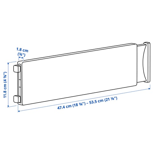 Illustration with measurements for the product: VARIERA.
