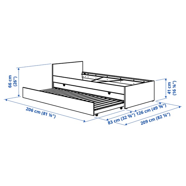 Illustration with measurements for the product: VIHALS.