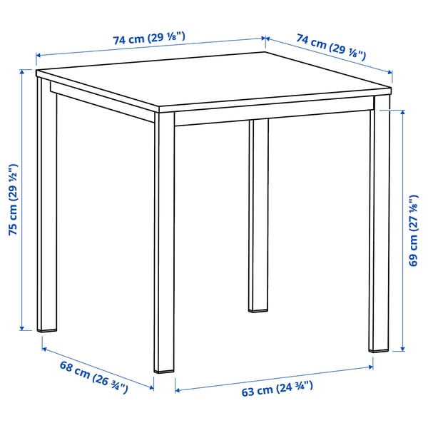 Illustration with measurements for the product: VIHALS.