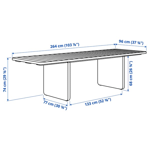 Illustration with measurements for the product: VITTSKÄR.