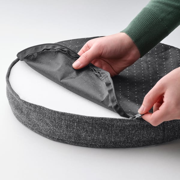 ÅKERVINDEFLY 오케르빈데플뤼 의자패드, 다크그레이, 38 cm