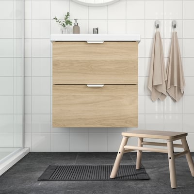 ALSTERN 알스테른 욕실매트, 다크그레이, 40x60 cm