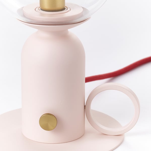 ÅSKMULLER 오스크물레르 탁상스탠드, 밝기조절 라이트핑크/레드, 24 cm
