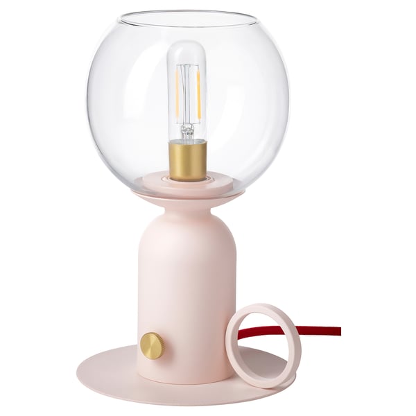 ÅSKMULLER 오스크물레르 탁상스탠드, 밝기조절 라이트핑크/레드, 24 cm