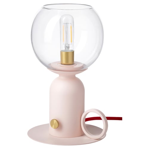 ÅSKMULLER 오스크물레르 탁상스탠드, 밝기조절 라이트핑크/레드, 24 cm
