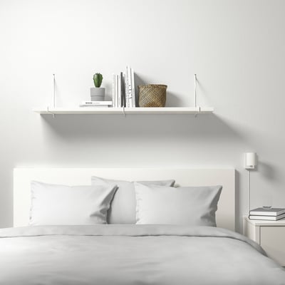 BERGSHULT 베리스훌트 / PERSHULT 페르스훌트 벽선반, 화이트/화이트, 120x30 cm