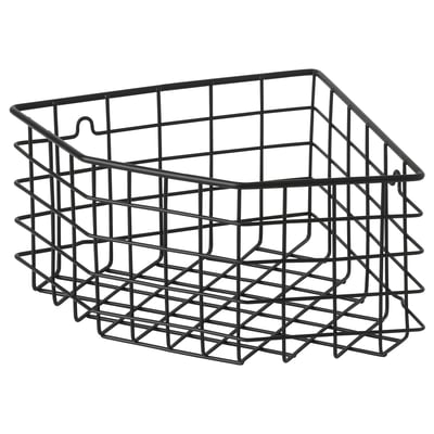 BLECKSJÖN 블렉셴 코너바구니, 블랙, 28x21x12 cm