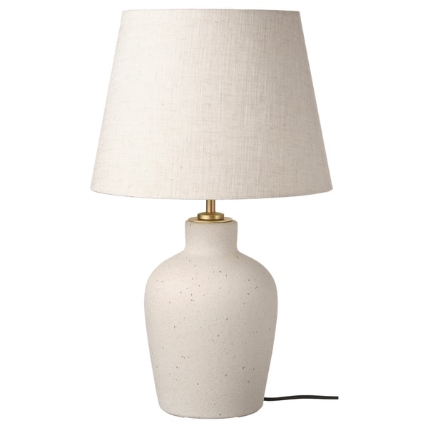 BLIDVÄDER 블리드베데르 탁상스탠드, 오프화이트 세라믹/베이지, 50 cm