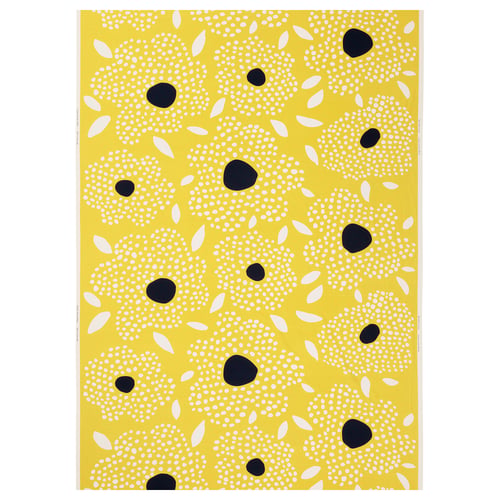 BUSKOPUNTIA 부스코푼티아 재단 원단, 옐로 블랙/화이트/도트 무늬, 150x300 cm