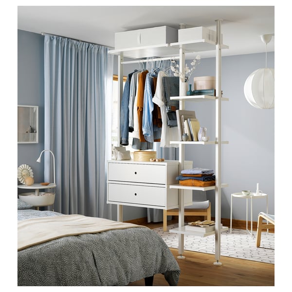 ELVARLI 엘발리 옷장콤비네이션, 화이트, 135x51x222-350 cm